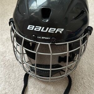 Bauer Lil Sport Black Helmet with Silver Cage